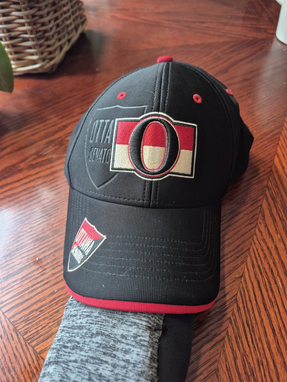Black and Red Logo Baseball Cap Licensed NHL